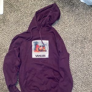 Mens Purple Van Life Hoodie M